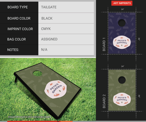 Theresa Alcazar's Custom Tailgate Cornhole Set with Custom Bags