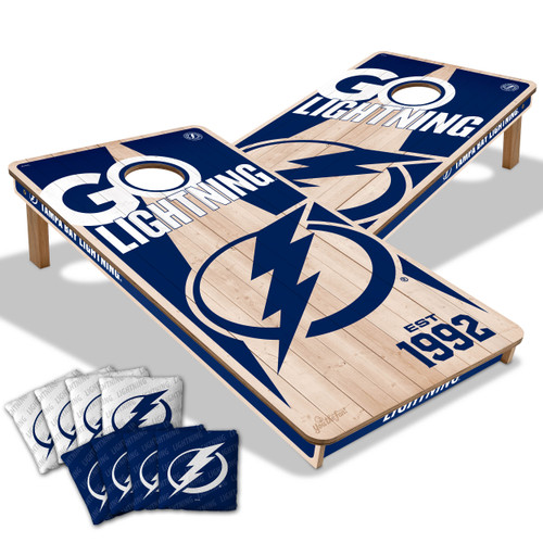 Tampa Bay Lightning Cornhole Set with Team Bags