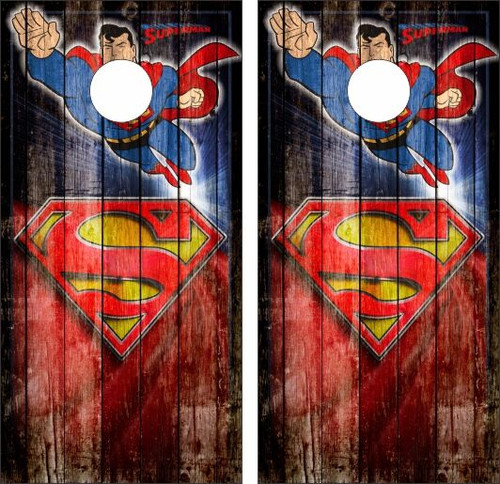 Superman Cornhole Wraps - Set of 2