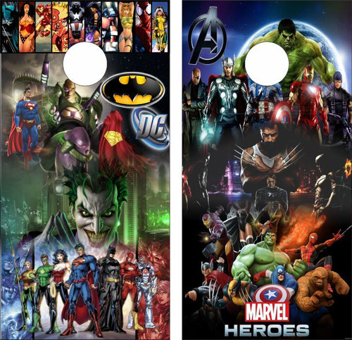 Marvel vs DC Cornhole Wraps - Set of 2