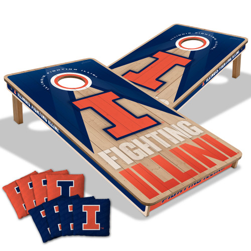 Illinois Fighting Illini Slogan Series Cornhole Set with Team Bags