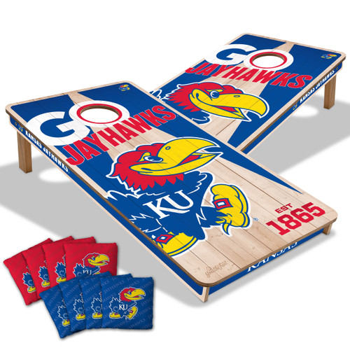 Kansas Jayhawks Cornhole Set with Team Bags