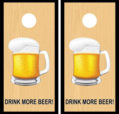 Drink More Beer Mug Cornhole Wraps - Set of 2