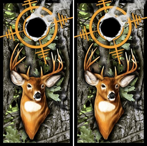 Deer Target Cornhole Wraps - Set of 2