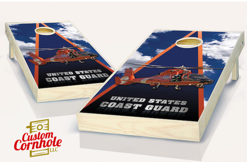 US Coast Guard Helicopter Version Cornhole Set with Bags