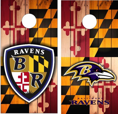 Baltimore Ravens Version 2 Cornhole Wraps - Set of 2