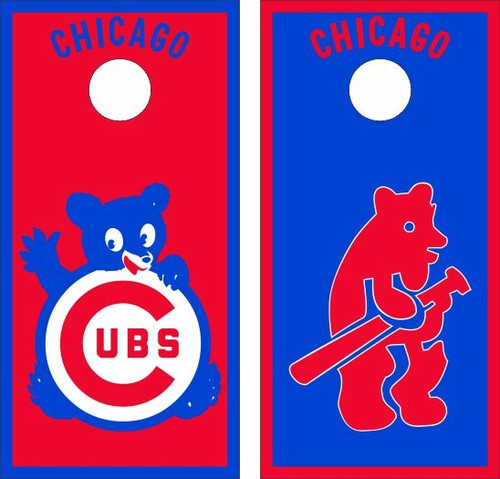 Chicago Cubs Version 5 Cornhole Wraps - Set of 2