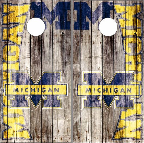 Michigan Wolverines Version 6 Cornhole Wraps - Set of 2