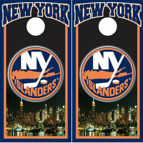New York Islanders Version 2 Cornhole Wraps - Set of 2
