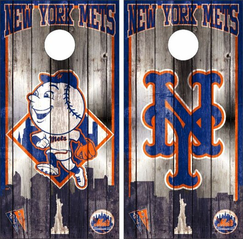 New York Mets Version 2 Cornhole Wraps - Set of 2