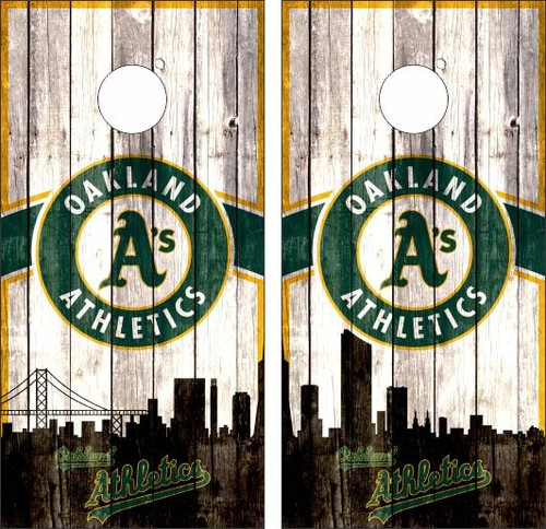 Oakland Athletics Version 3 Cornhole Wraps - Set of 2