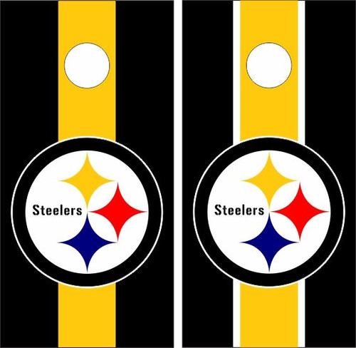 Pittsburgh Steelers Version 4 Cornhole Wraps - Set of 2