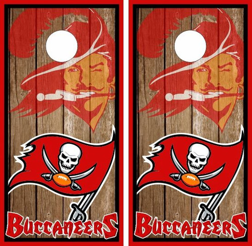 Buccaneers Football Version 2 Cornhole Wraps - Set of 2