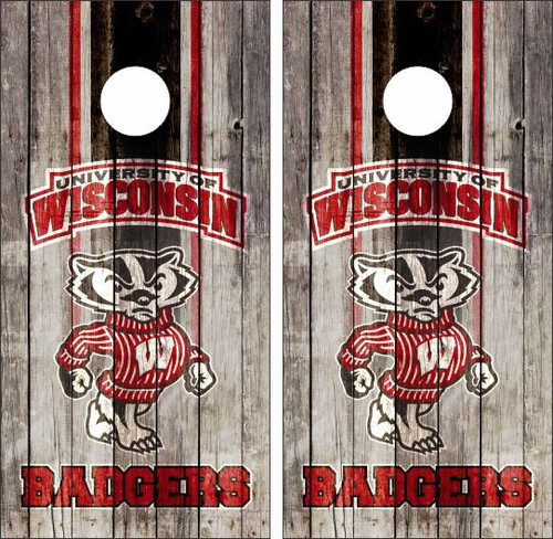 Wisconsin Badgers Version 3 Cornhole Wraps - Set of 2