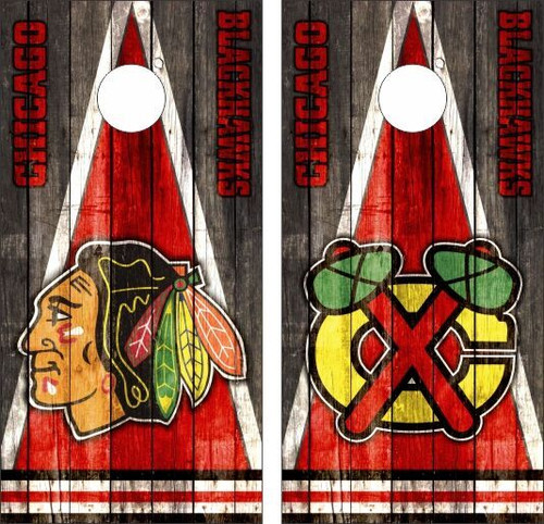 Chicago Blackhawks Version 8 Cornhole Wraps - Set of 2