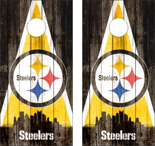 Pittsburgh Steelers Version 7 Cornhole Wraps - Set of 2