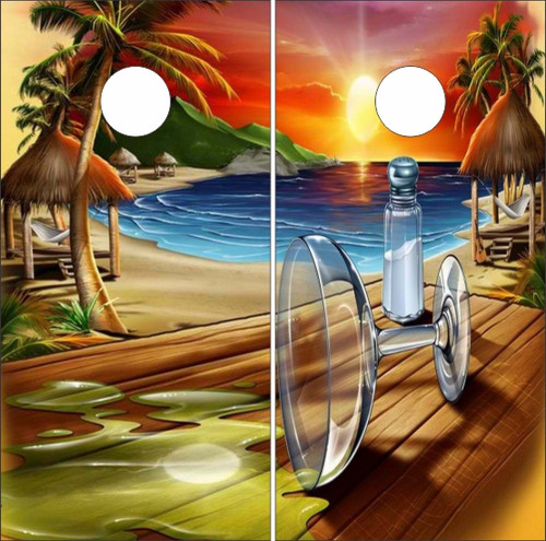 Margaritaville Version 2 Cornhole Wraps - Set of 2