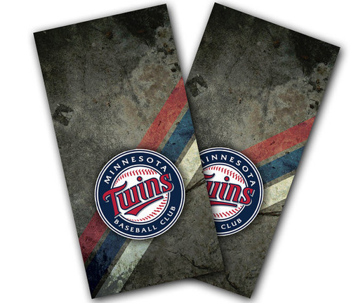 Minnesota Twins 3 Stripes Cornhole Wraps - Set of 2