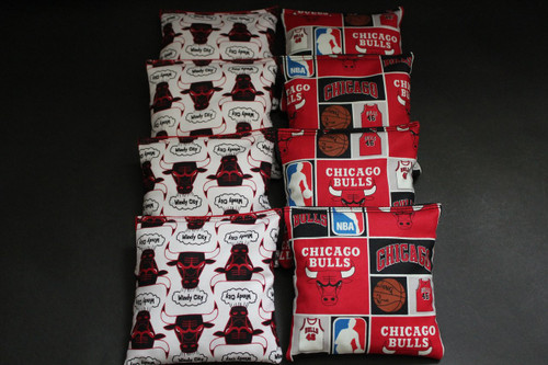 Chicago Bulls (Version 2) Cornhole Bags - Set of 8