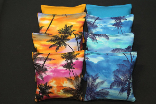 Tropical Paradise Island Cornhole Bags - Set of 8