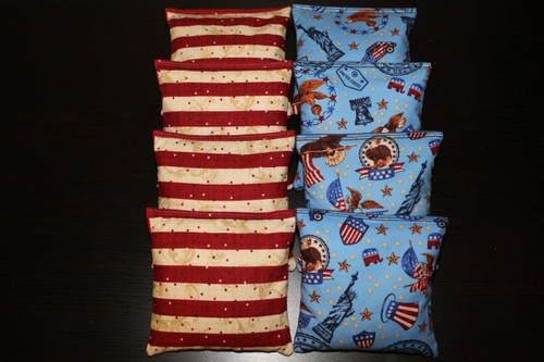 Patriotic Cornhole Bags - Set of 8