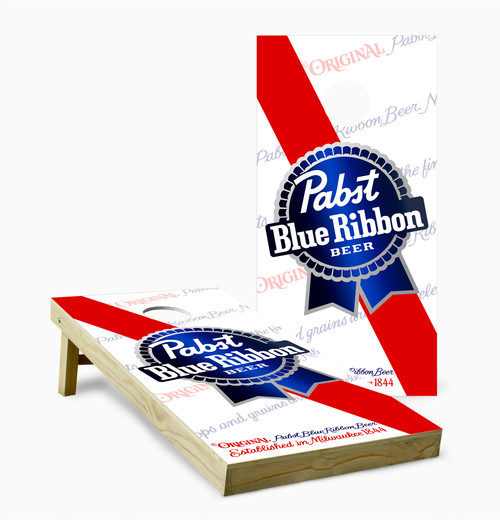 Pabst Blue Ribbon Version 2 Cornhole Set with Bags - Custom