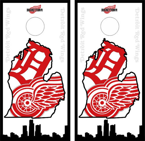 Detroit Red Wings Cornhole Wraps - Set of 2