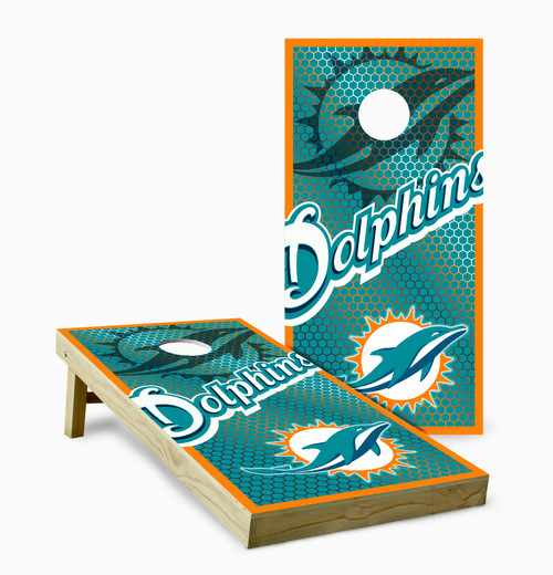 Dolphins Football Version 3 Cornhole Set with Bags