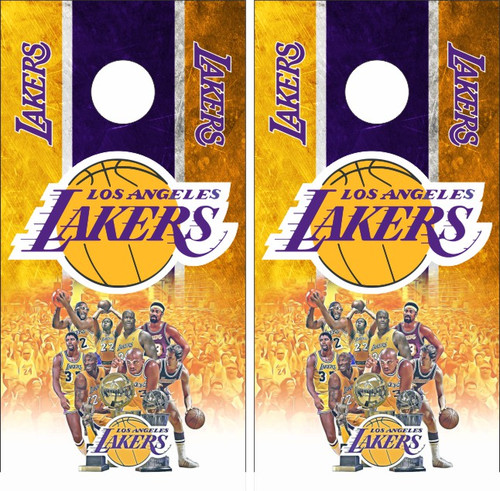 Los Angeles Lakers Version 3 Cornhole Wraps - Set of 2