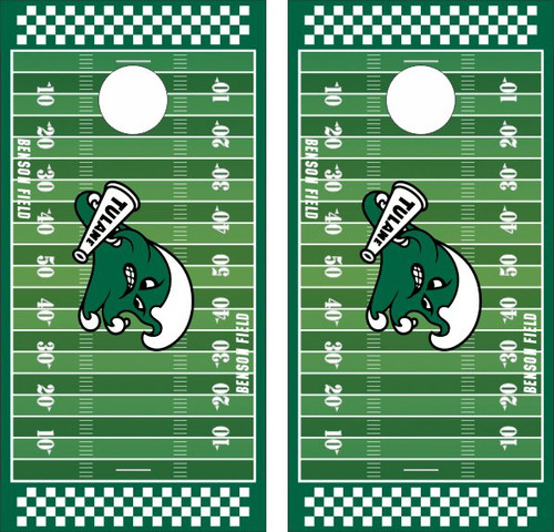 Tulane Green Wave (Version 2) Cornhole Wraps - Set of 2