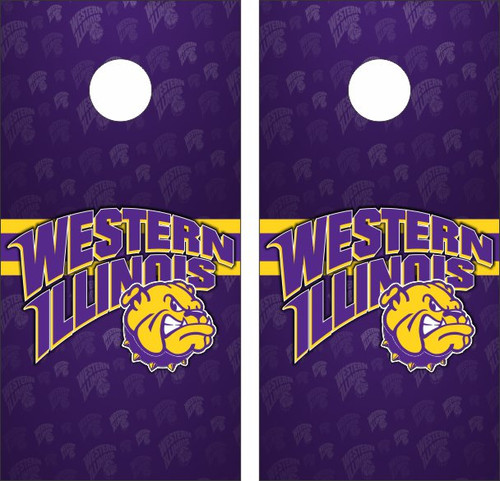 Western Illinois Leathernecks Cornhole Wraps - Set of 2