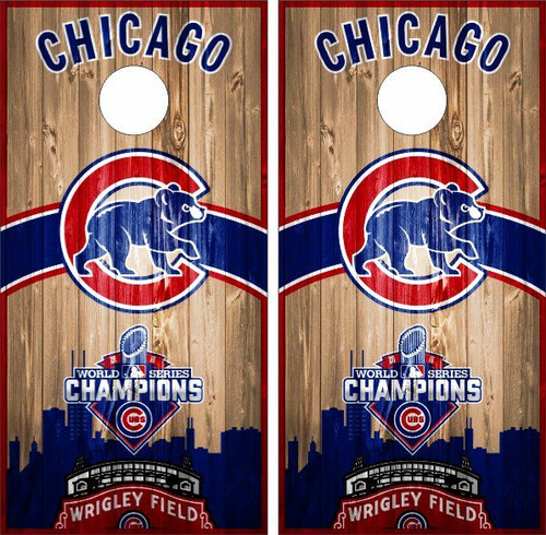 Chicago Cubs Version 17 Cornhole Wraps - Set of 2