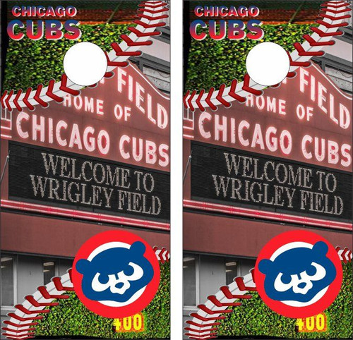 Chicago Cubs Version 18 Cornhole Wraps - Set of 2