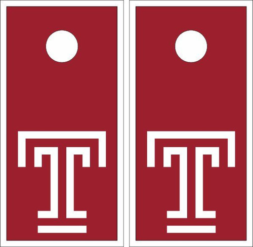 Temple Owls Cornhole Wraps - Set of 2