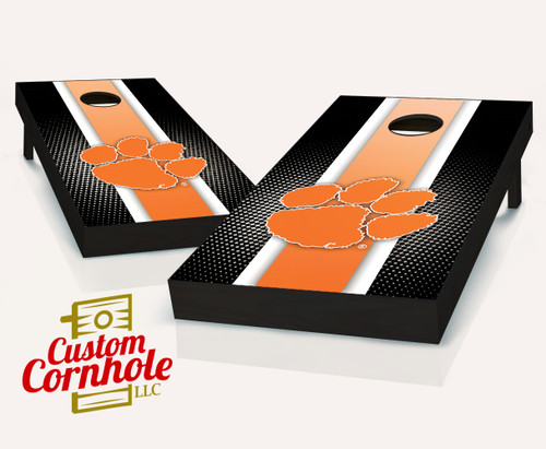 Clemson Tigers Striped Cornhole Set with Bags