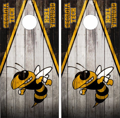 Georgia Tech Yellow Jackets Version 4 Cornhole Wraps - Set of 2