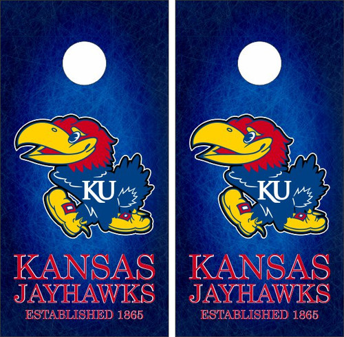 Kansas Jayhawks Version 6 Cornhole Wraps - Set of 2