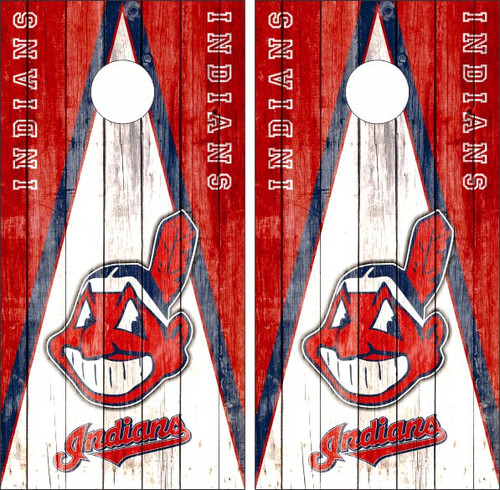 Cleveland Indians Version 7 Cornhole Wraps - Set of 2