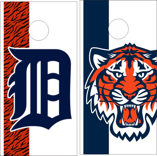 Detroit Tigers Version 3 Cornhole Wraps - Set of 2