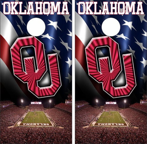 Oklahoma Sooners Version 8 Cornhole Wraps - Set of 2