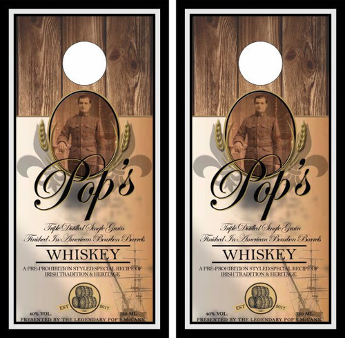 Pops Whiskey Cornhole Wraps - Set of 2