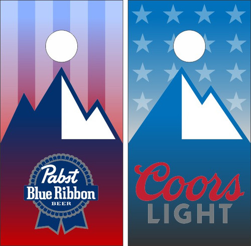 Pabst Blue Ribbon and Coors Light Cornhole Wraps - Set of 2