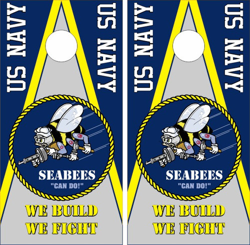 US Navy Seabees Cornhole Wraps - Set of 2