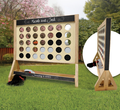 Chalkboard Wedding Personalized Giant Connect Four Game