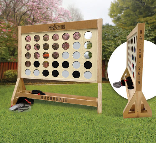 Mr. and Mrs. Wedding Personalized Giant Connect Four Game