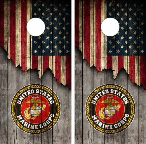 Marine Corps Patriotic Cornhole Board Wraps FREE APPLICATION SQUEEGEE #1536 U.S 