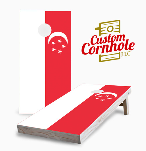 Singapore Flag Cornhole Set with Bags