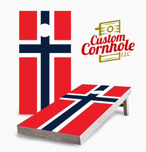 Norwegian Flag Cornhole Set with Bags