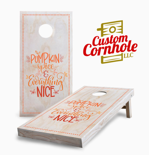 Pumpkin Spice and Everything Nice Cornhole Set with Bags