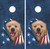 Patriotic Golden Retriever Pup Cornhole Wraps - Set of 2